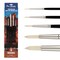 Creative Mark Pro Stroke Premium White Chungking Hog Bristle Artist Paint Brush - Rounds Set of 5 - Natural Bristle Brush w/ Soft Touch Handle for Oils, Watercolors, Acrylics, Alkyds, Caseins